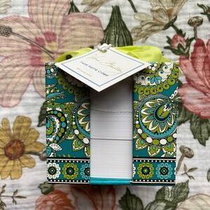 Vera Bradley Green and Blue Paisley Note Cube